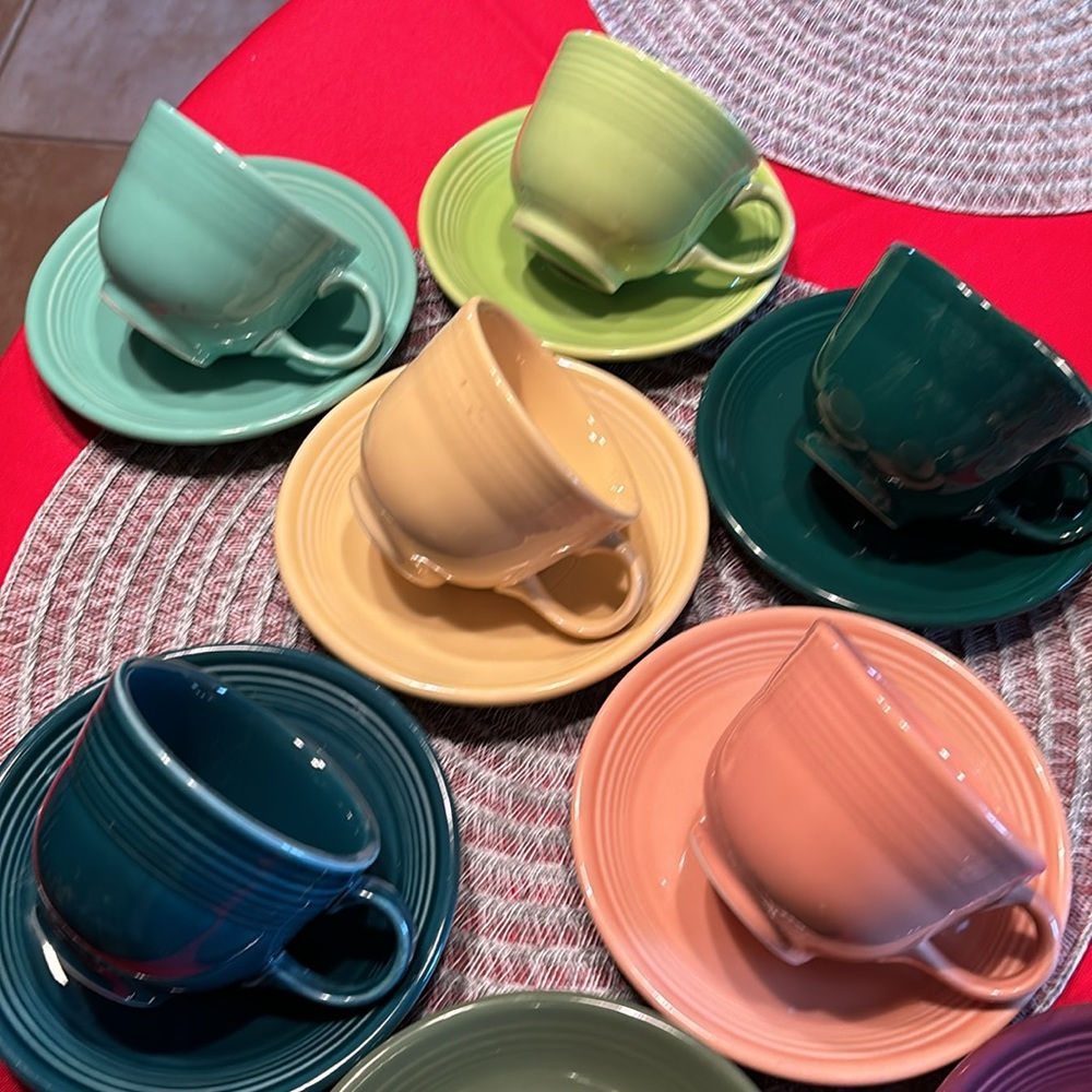 Fiesta Cups & Saucers Multi Colors - Picture 6 of 14
